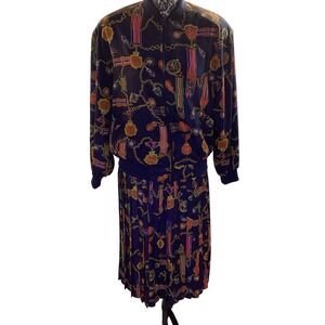 Vintage Alfred Dunner Bomber Jacket  & Midi Skirt Set Petite SZ 12 Y2K Retro